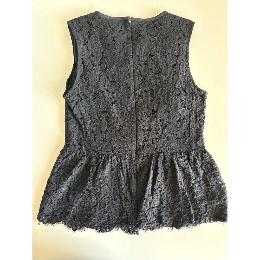 Catherine Malandrino Black Lace Peplum Tank Top - Picture 4 of 10